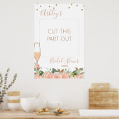 Rosen Gold Brautparty Foto-Kabine Poster (Küche)