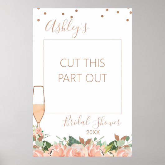 Rosen Gold Brautparty Foto-Kabine Poster (Vorne)