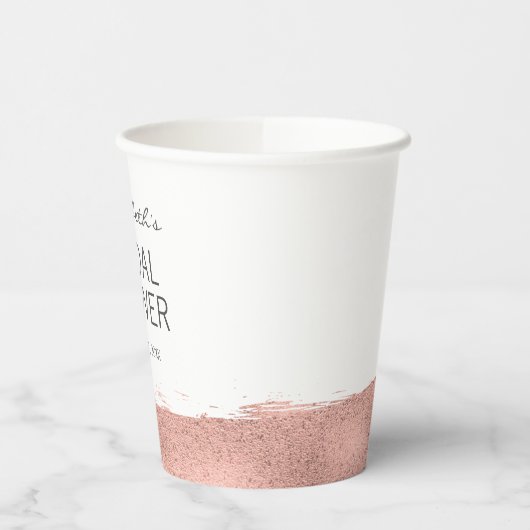 Rosen Gold Brushstroke Brautparty Paper Cup Pappbecher (Links)