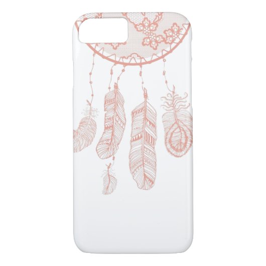 Rosen-Gold Dreamcatcher auf transparentem Fall Case-Mate iPhone Hülle (Rückseite)