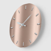 Rosen-Gold erröten das metallische weiße silberne Große Wanduhr (Winkel)