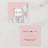 Rosen-Gold erröten rosa graues Quadratische Visitenkarte (Vorne/Hinten)