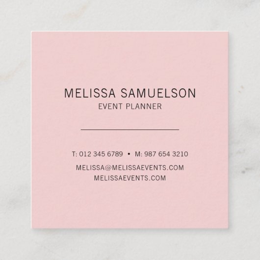 Rosen-Gold erröten rosa graues Quadratische Visitenkarte (Rückseite)