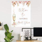 Rosen Gold Floral Glass Brautparty Begrüßungszeich Poster (Heimbüro)
