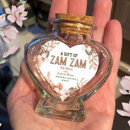 Rosen Gold Floral Zam Zam Herz-Aufkleber