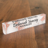 Rosen-Gold gemarmortes kundenspezifisches Namensplakette (Seite)