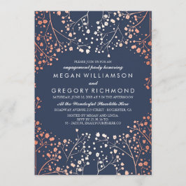 Rosen Gold Gipskraut Floral Engagement Party Einladung