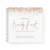 Rosen Gold Glitzer 21. Geburtstagskarte