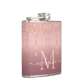 Rosen Gold Glitzer Benutzerdefinierter Letter Ihr  Flachmann (Rechts)