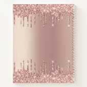 Rosen Gold Glitzer - benutzerdefinierter Name-Note Notizblock (Rückseite)