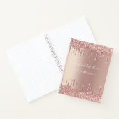 Rosen Gold Glitzer - benutzerdefinierter Name-Note Notizblock (Innenseite)