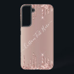 Rosen Gold Glitzer Benutzerdefinierter Text Person Samsung Galaxy Hülle<br><div class="desc">Personalisierte Samsung Galaxy Hüllen oder iPhone Fälle mit Rose Gold Blush Glitzer Sparkle Tropfen Custom Text Pink Modern - Fügen Sie Ihren einzigartigen Text / Name oder Entfernen Text - Make Your Special Gift - Neu vergrössern und verschieben oder entfernen und fügen Sie Text / Elemente mit Anpassungstool. Design von...</div>