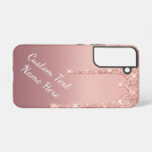 Rosen Gold Glitzer Benutzerdefinierter Textname Pe Samsung Galaxy Hülle (Rückseite (Horizontal))