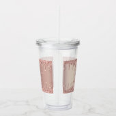 Rosen Gold Glitzer Custom Text Acrylic Tumbler Acryltrinkbecher (Rechts)