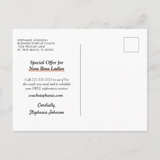 Rosen Gold Glitzer Motivierend Angebot Ankündigungspostkarte (Rückseite)