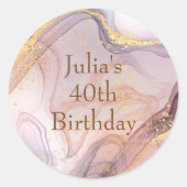 Rosen Gold Glitzer Rosa Geburtstag Ballon Runder Aufkleber (Vorderseite)