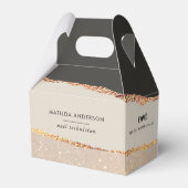 Rosen gold Glitzer rosa modernes, elegantes Budget Geschenkschachtel (Rückseite)