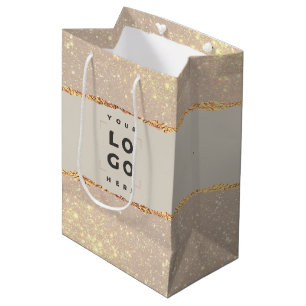 Rosen gold Glitzer rosa modernes, elegantes Budget Mittlere Geschenktüte