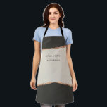 Rosen gold Glitzer Schwarz Moderne, einzigartig Schürze<br><div class="desc">Modernes Budget elegante Rose Gold Effekt Schwarz und natürliche Business Branding einheitlichen Design.</div>