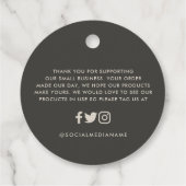 Rosen gold Glitzer Schwarz Modernes, elegantes Bud Geschenkanhänger (Rückseite)