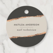 Rosen gold Glitzer Schwarz Modernes, elegantes Bud Geschenkanhänger (Vorderseite)