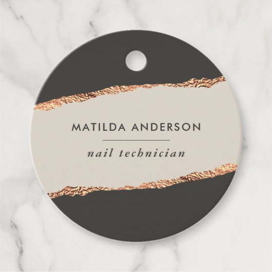 Rosen gold Glitzer Schwarz Modernes, elegantes Bud Geschenkanhänger (Vorderseite)