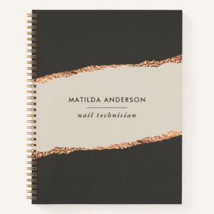 Rosen gold Glitzer Schwarz Modernes, elegantes Bud Notizblock