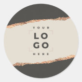 Rosen gold Glitzer Schwarz Modernes, elegantes Bud Runder Aufkleber (Vorderseite)