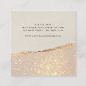 Rosen gold Glitzer Schwarz Rosa Moderne Quadratische Visitenkarte (Rückseite)