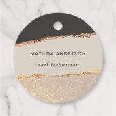 Rosen gold Glitzer Schwarz Rosa modernes, elegante Geschenkanhänger (Vorderseite)