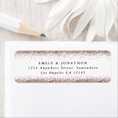 Rosen Gold Glitzer Script Weiße Rücksendeadresse (Insitu)