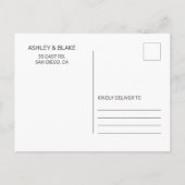 Rosen Gold Handgeschriebenes Foto Save the Date Ankündigungspostkarte (Rückseite)