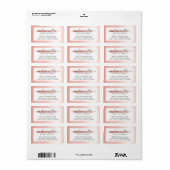 Rosen Gold Minimalistisch Paint Swash Logo-Adresse Adressaufkleber (Vorne)