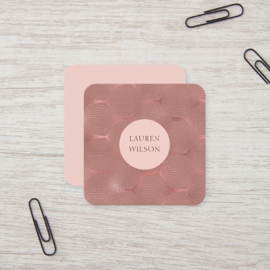 Rosen gold Moderne Kunst Deko Quadrat Visitenkarte (Vorderseite/Rückseite Beispiel)