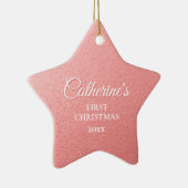 Rosen Gold Personalisiert Erster Weihnachtsstar Keramik Ornament (Rechts)