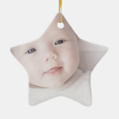 Rosen Gold Personalisiert Erster Weihnachtsstar Keramik Ornament (Hinten)