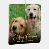 Rosen Gold Pet Foto Script Weihnachten Keramikornament (Rechts)
