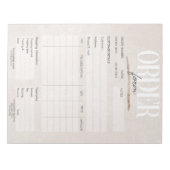 Rosen Gold Pink Business Order Form Notepad Notizblock (Vorderseite)