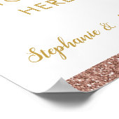 Rosen Gold Pink Glitzer & Gold Benutzerdefiniertes Poster (Ecke)
