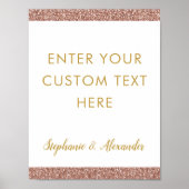 Rosen Gold Pink Glitzer & Gold Benutzerdefiniertes Poster (Vorne)