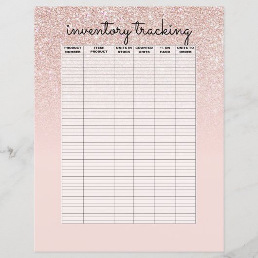 Rosen Gold Pink Glitzer Ombre Business Inventory (Vorderseite)