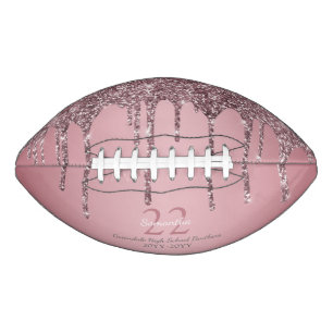 Rosen Gold Pink Glitzer Tropfen Name Team Number Y Football