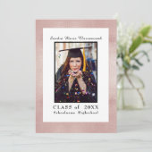 Rosen Gold Pink Minimalistisch Frame Abschluss Ankündigung (Stehend Vorderseite)