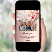 Rosen gold Rosa Blumenspitze Foto Dankeschön Karte