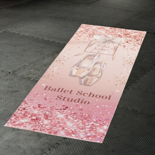 Rosen gold Rosa Glitzer Balletttanzschule Logo Yogamatte