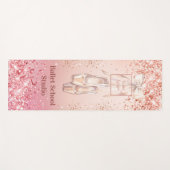 Rosen gold Rosa Glitzer Balletttanzschule Logo Yogamatte (Vorderseite (Horizontal))