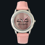 Rosen Gold Rosa Monogram Glitzer Eyelashes Armbanduhr<br><div class="desc">Rose Gold - Schwarz rosa Imitate Foil Metallic Sparkle Glitzer gebürstete Metal Monogram Name and Initial Eyelashes (Lashes),  Eyelash Extensions and Eyes Makeup Watch. Das macht den perfekten 16 Geburtstag,  Hochzeit,  Brautparty,  Jubiläum,  Babydusche oder Junggeselinnen-Abschied Geschenk für jemanden,  der sein Zimmer im trendigen coolen Stil dekoriert.</div>