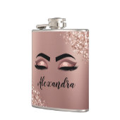 Rosen Gold Rosa Monogram Glitzer Eyelashes Flachmann (Links)