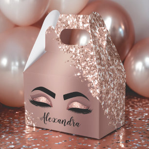 Rosen Gold Rosa Monogram Glitzer Eyelashes Geschenkschachtel