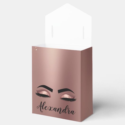 Rosen Gold Rosa Monogram Glitzer Eyelashes Geschenkschachtel (Geöffnet)